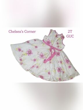 0GUC, Size 2T, Chelsea's Corner Pink Floral Sleeveless Dress